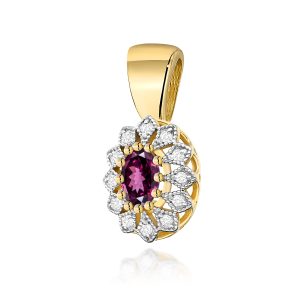 Zawieszka Z0354 Rodolit 0,50ct żółte złoto