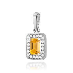 Zawieszka Z0422 Cytryn 0,60ct białe złoto