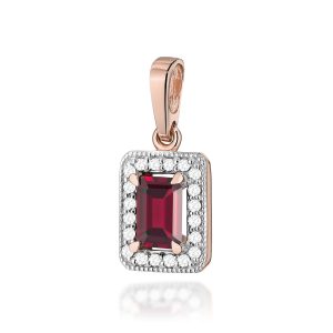 Zawieszka Z0422 Granat 0,70ct różowe złoto