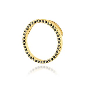 Zawieszka Z0442 z czarnymi diamentami żółte złoto