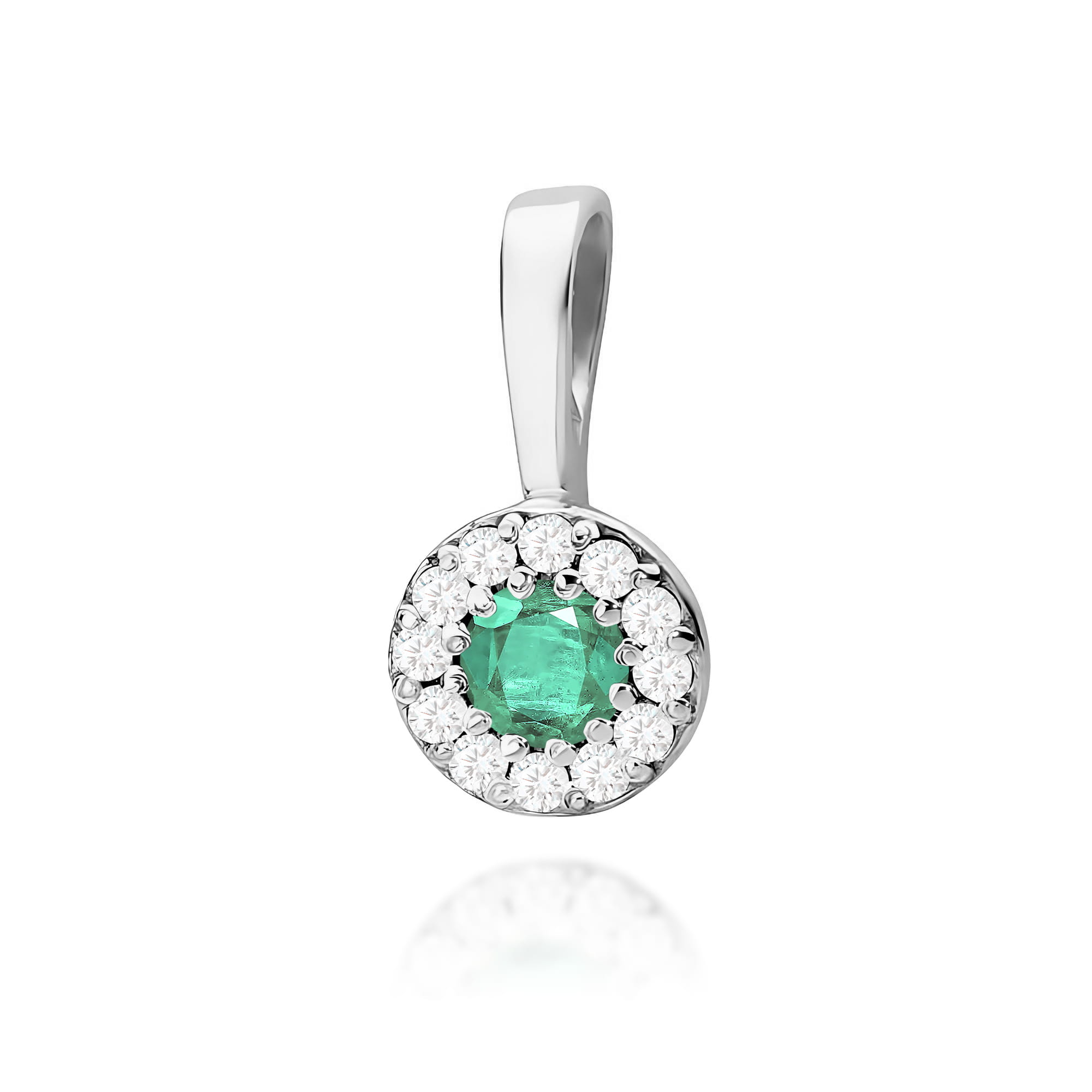 Zawieszka Z0443 Szmaragd 0,15ct białe złoto