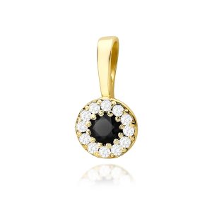 Zawieszka Z0443 Czarny Diament 0,12ct żółte złoto