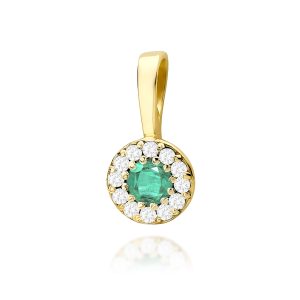 Zawieszka Z0443 Szmaragd 0,15ct żółte złoto