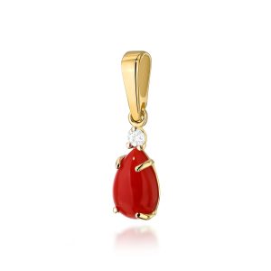 Zawieszka Z0570 Koral 0,65ct żółte złoto