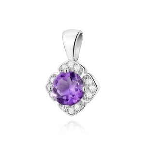 Zawieszka Z0571 Ametyst 0,50ct białe złoto