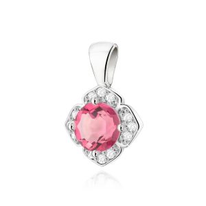Zawieszka Z0571 Różowy Topaz 0,60ct białe złoto