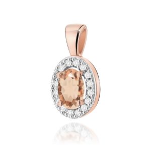 Zawieszka Z0574 Morganit 0,40ct różowe złoto